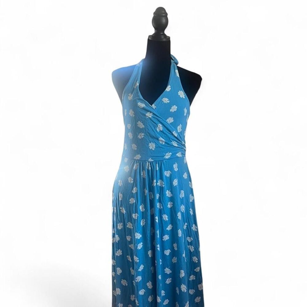 Boden Women's Blue Floral Halter Dress SZ 8L
